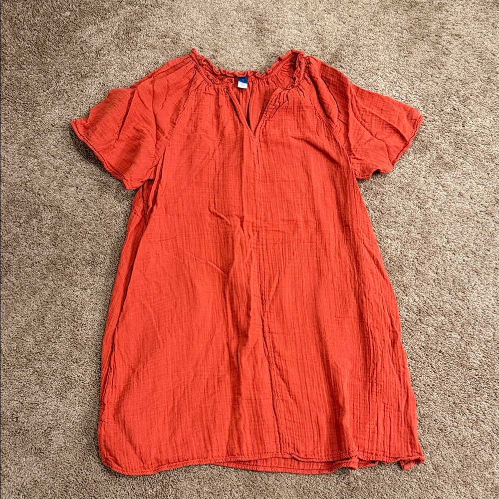 Orange Short Sleeve Dress Old Navy